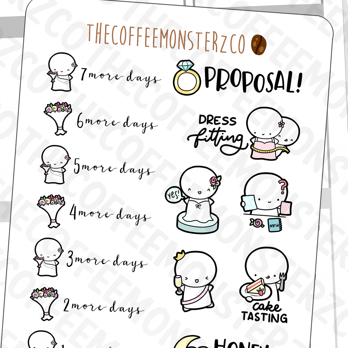 Wedding Countdown Emotis (FINAL STOCK)