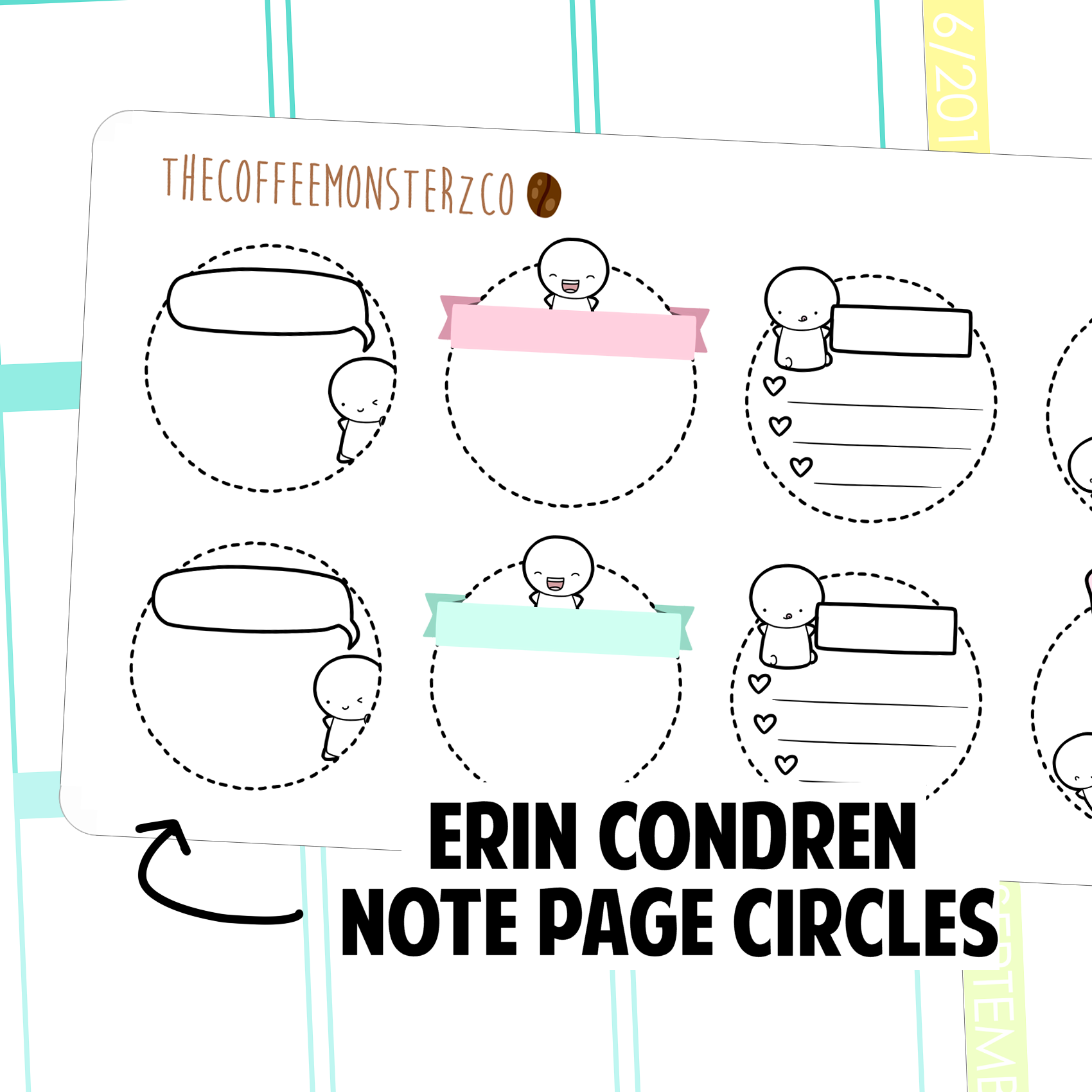 emoti note page circles, TheCoffeeMonsterzCo
