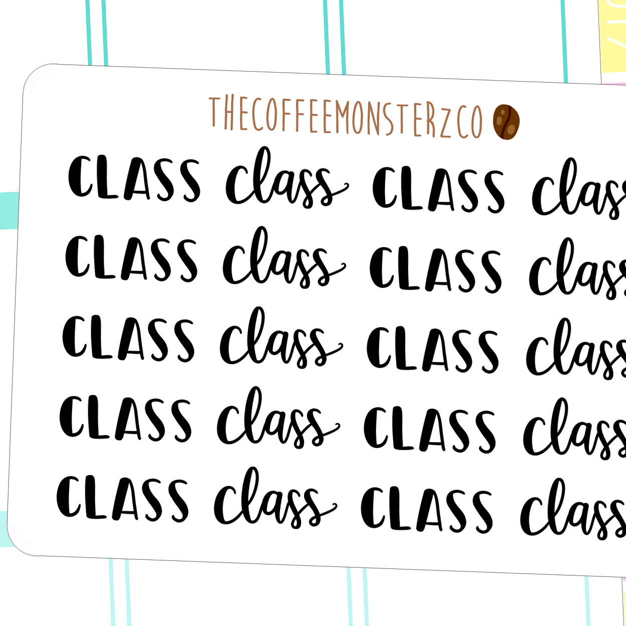 class word stickers, TheCoffeeMonsterzCo
