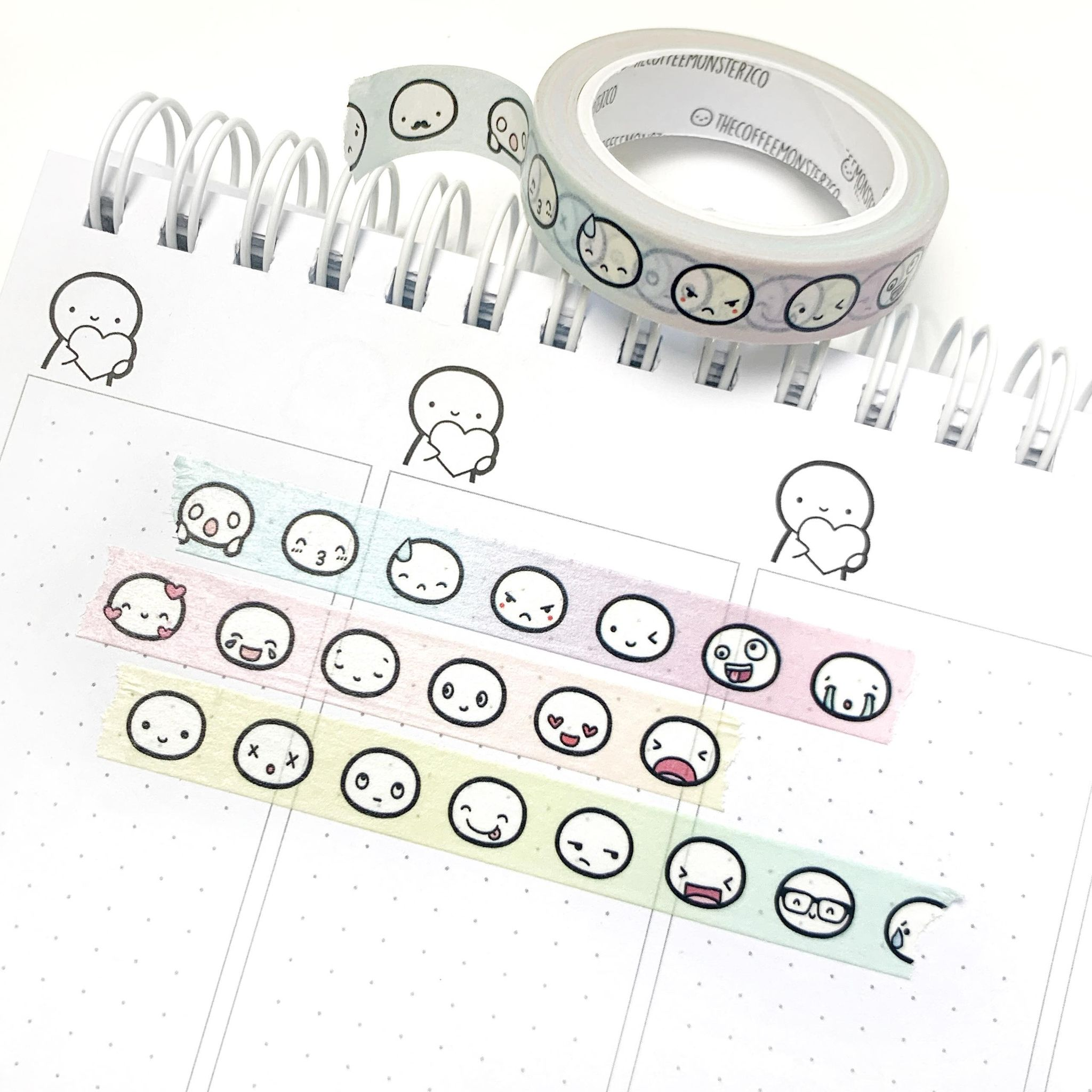 Rainbow Emoti Heads Washi Tape - 10mm (1 per customer)