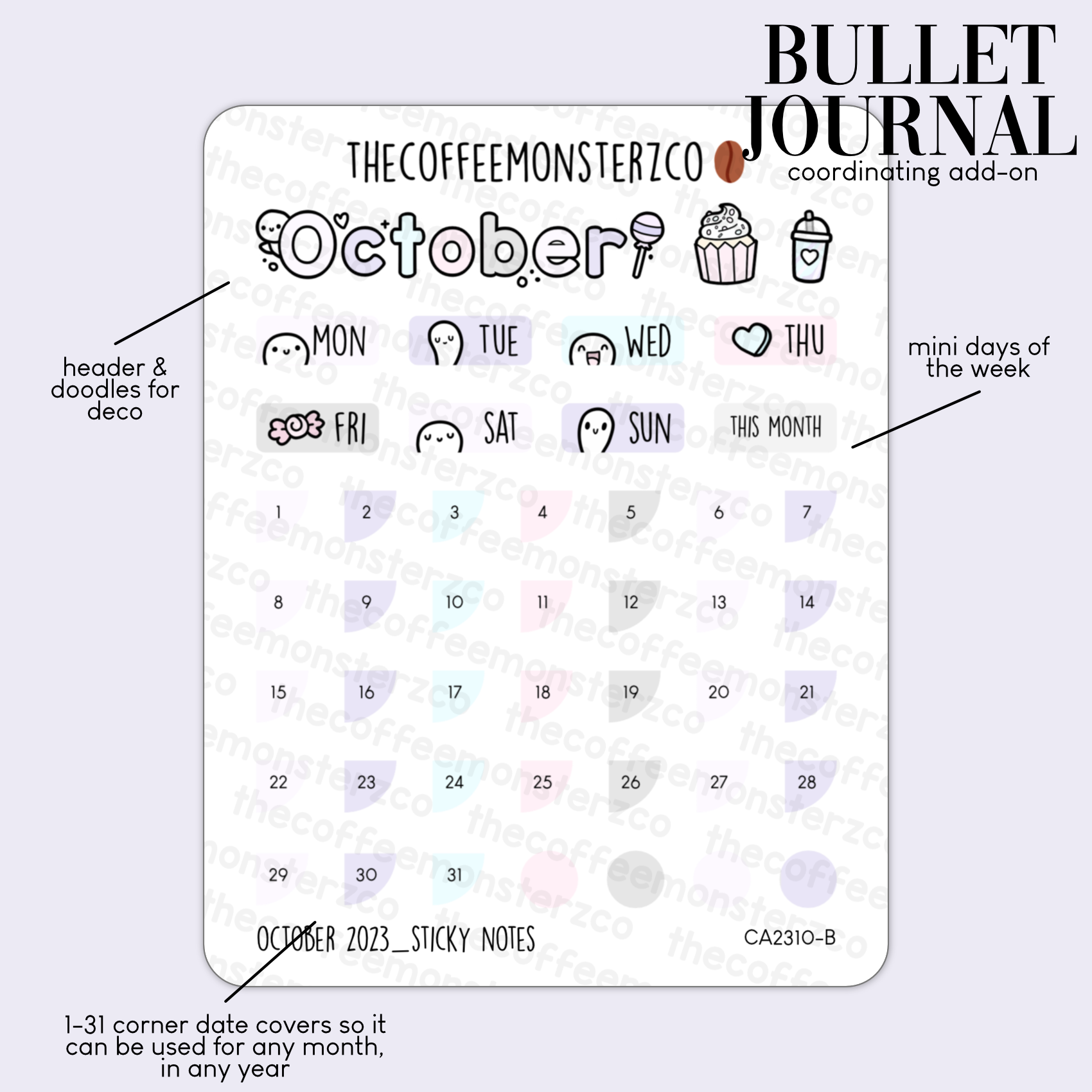 2023 Coordinating Add-ons - Bullet Journal - Part 2 – TheCoffeeMonsterzCo