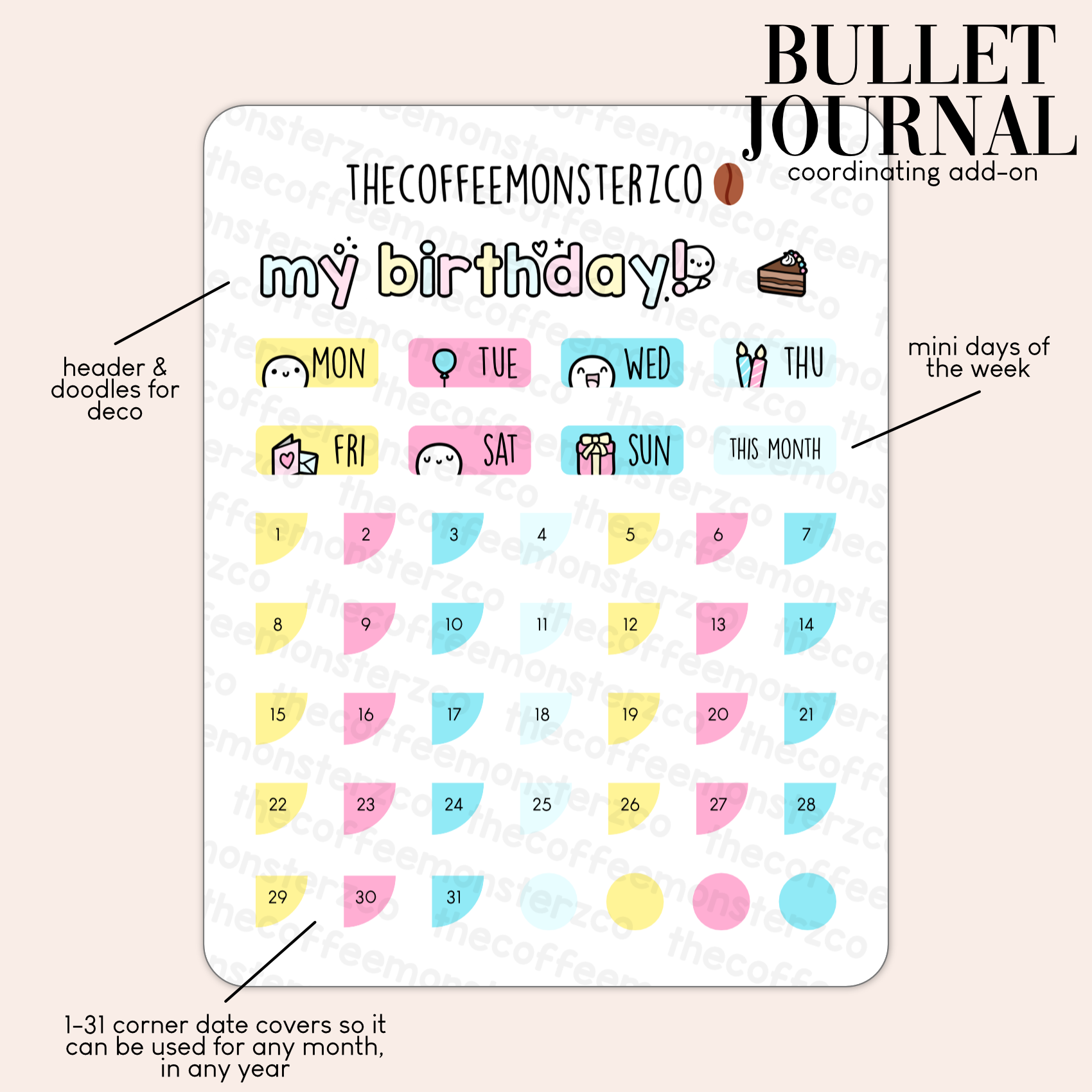 Birth Month Flowers - Reusable Sticker Album – TheCoffeeMonsterzCo