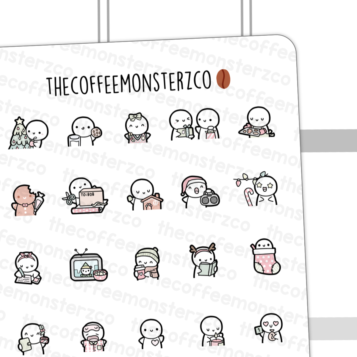 2024 Holiday Stickers – TheCoffeeMonsterzCo