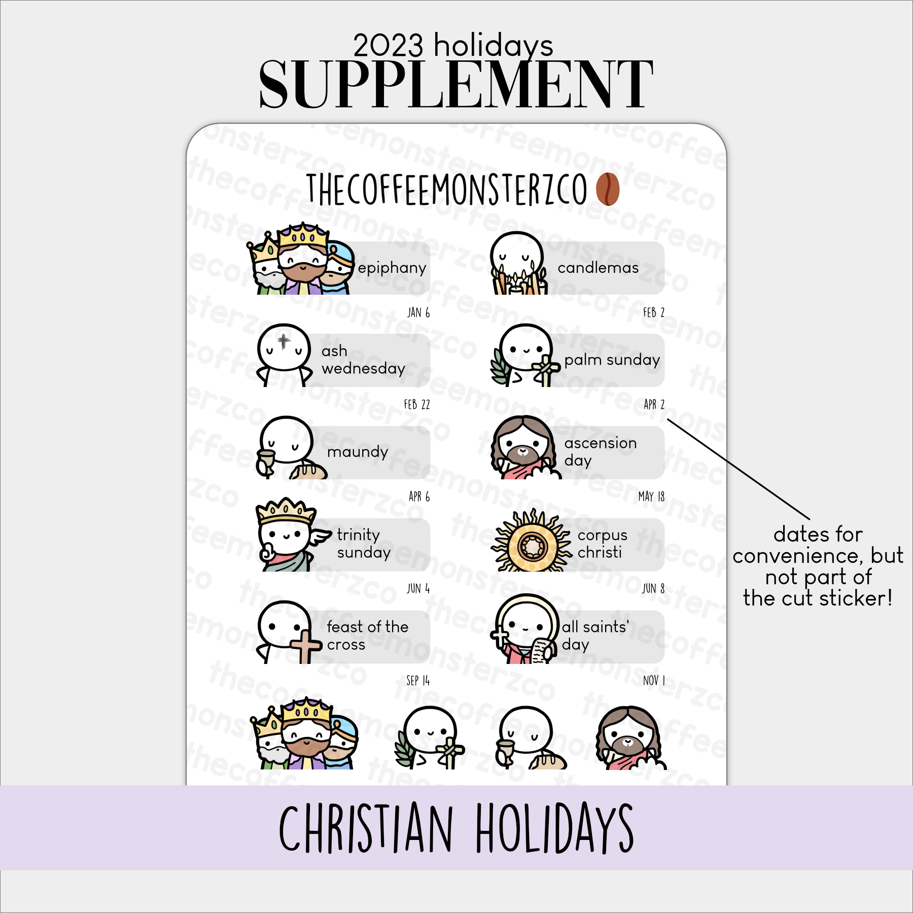 2023 Supplemental Holiday Stickers