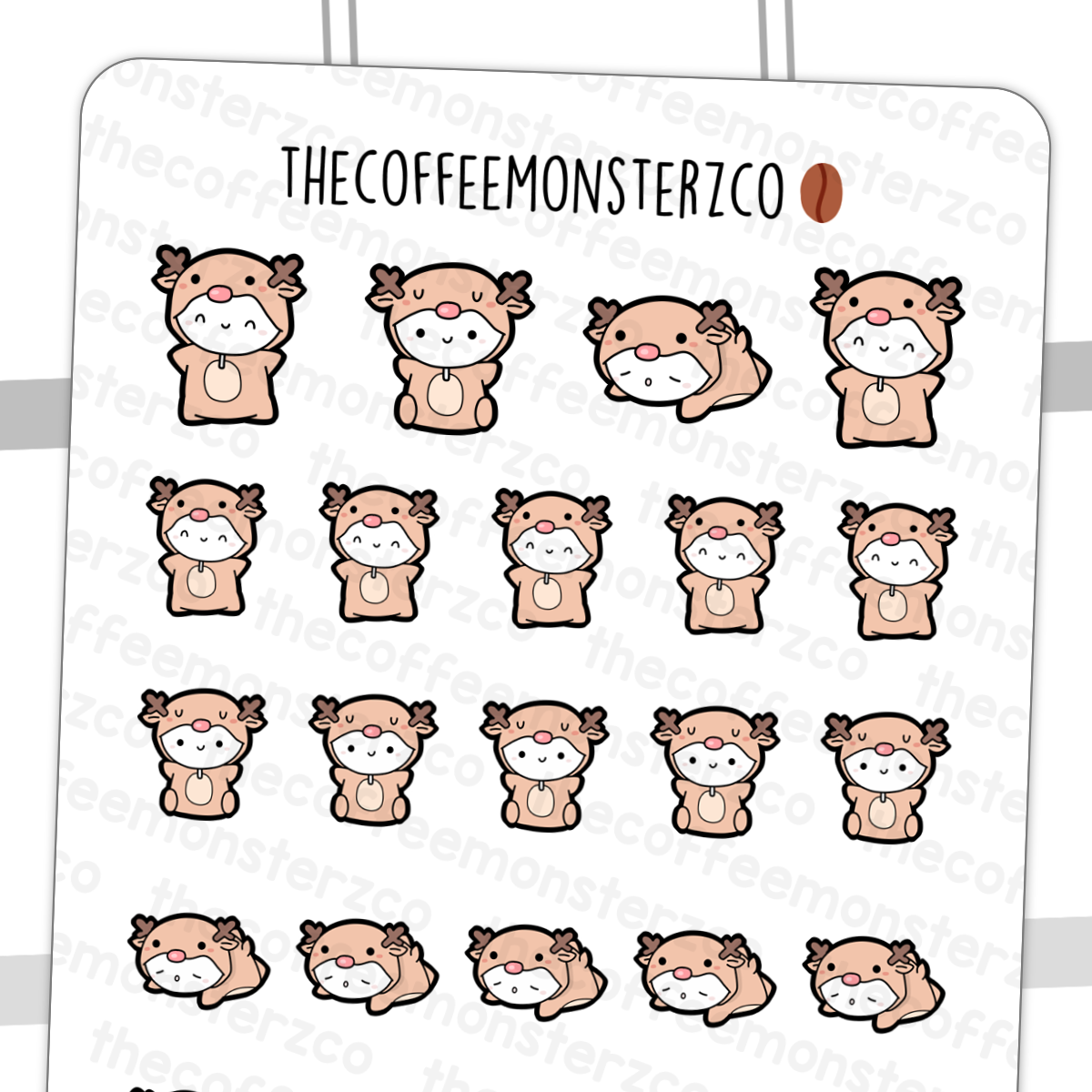 Reindeer Onesie Emotis
