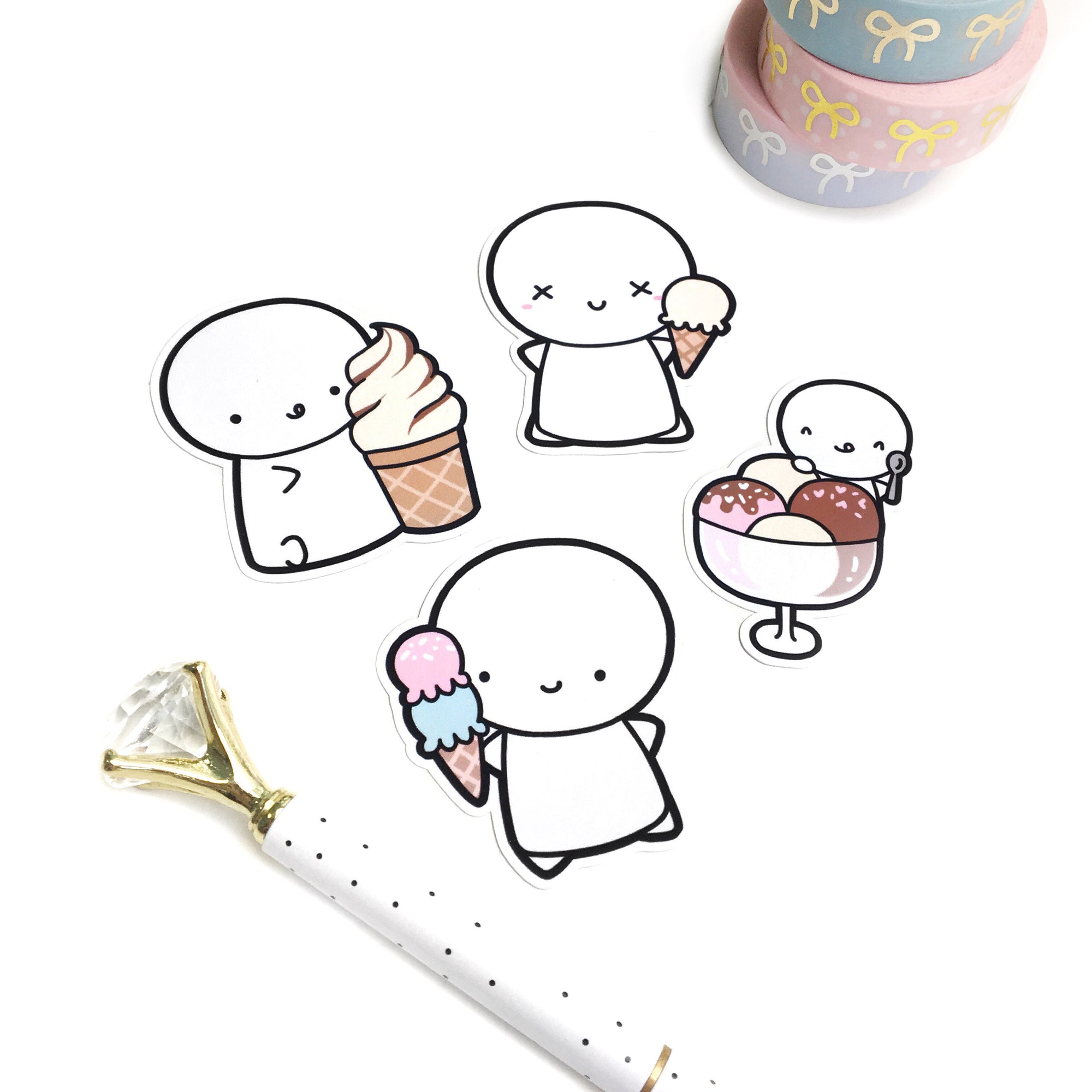 Ice Cream Emoti Diecuts, TheCoffeeMonsterzCo