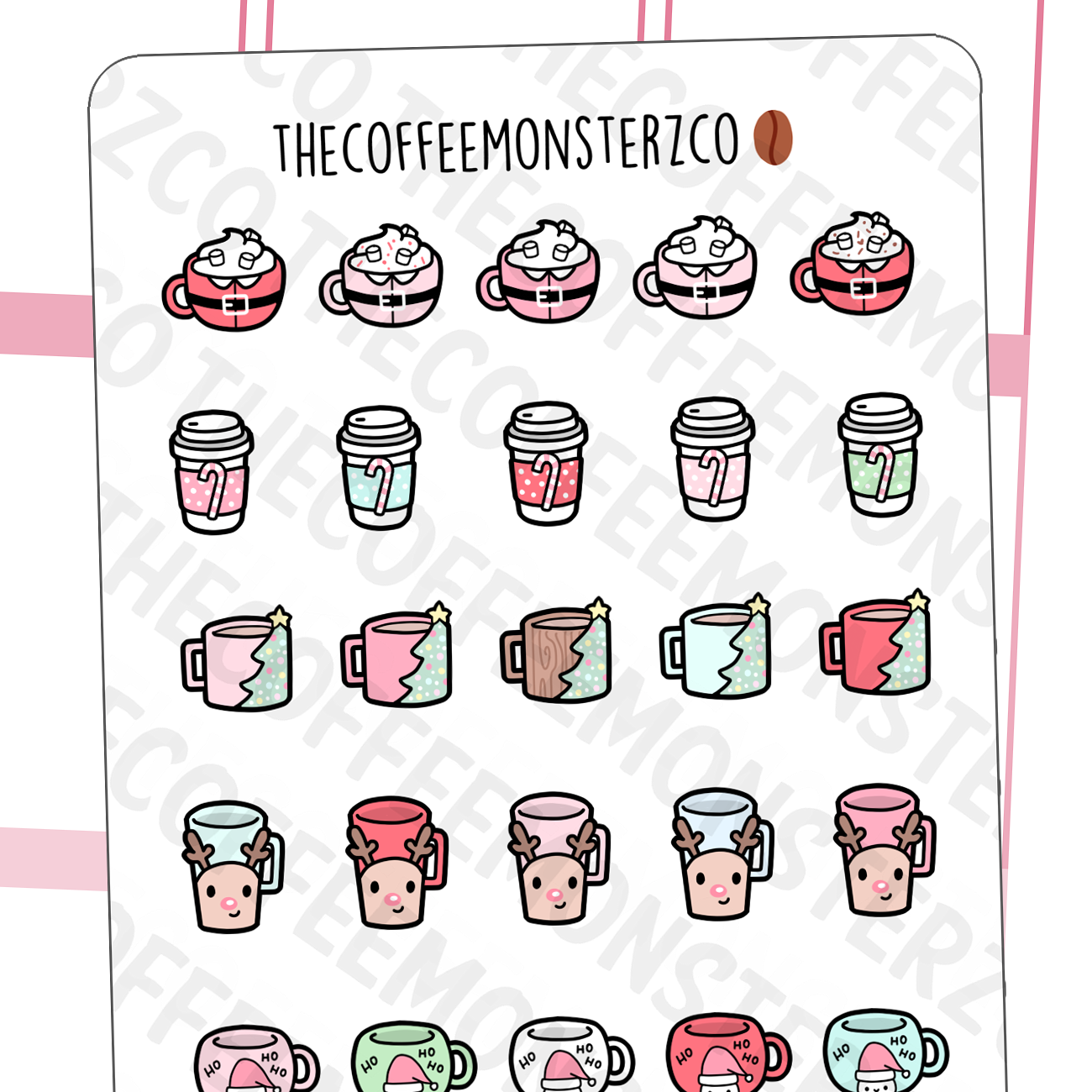 Christmas Mug Doodles Part 2 (FINAL STOCK) - TheCoffeeMonsterzCo
