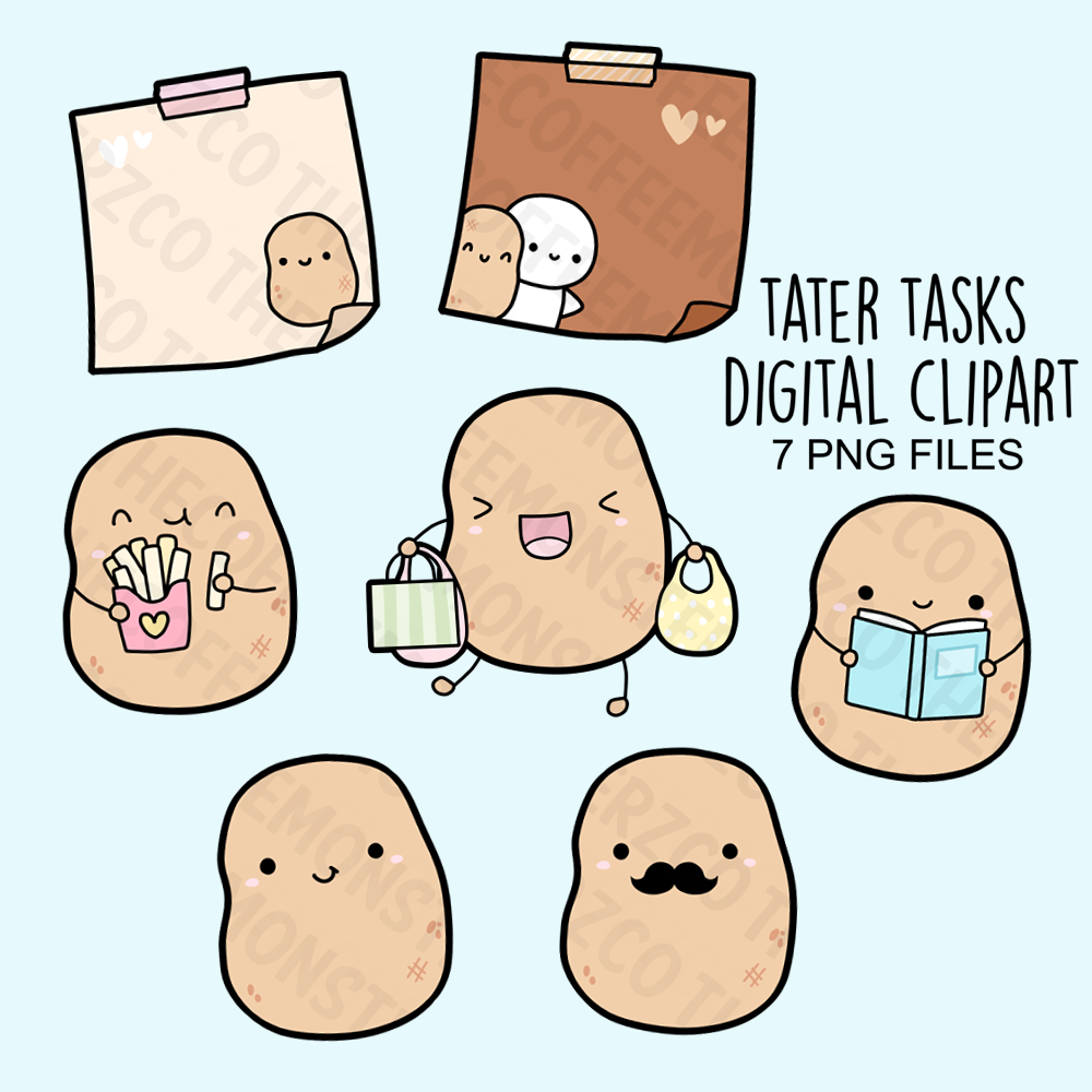 Tater Clipart Set (Digital File) - TheCoffeeMonsterzCo