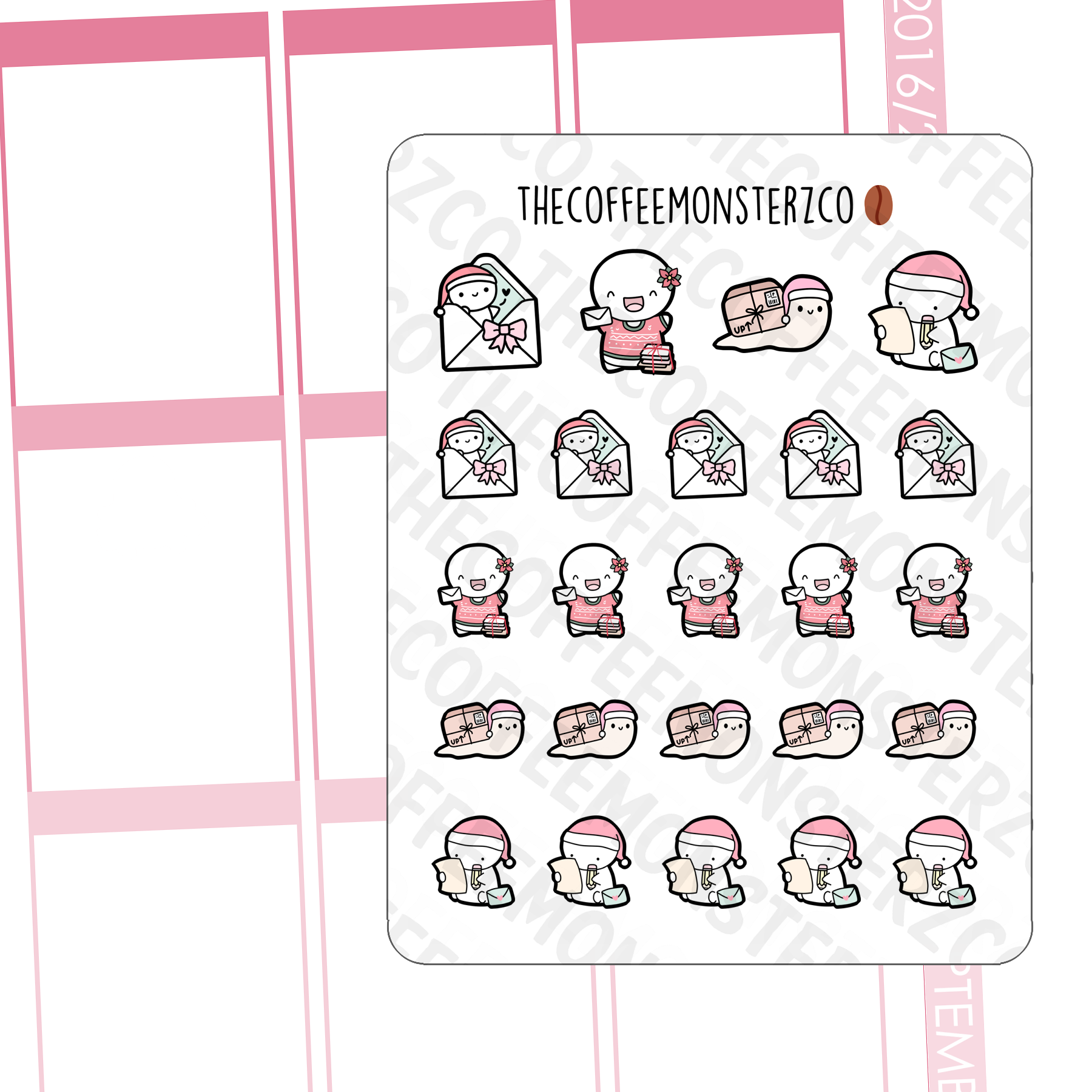 Holiday Snail Mail Emotis (FINAL STOCK) - TheCoffeeMonsterzCo