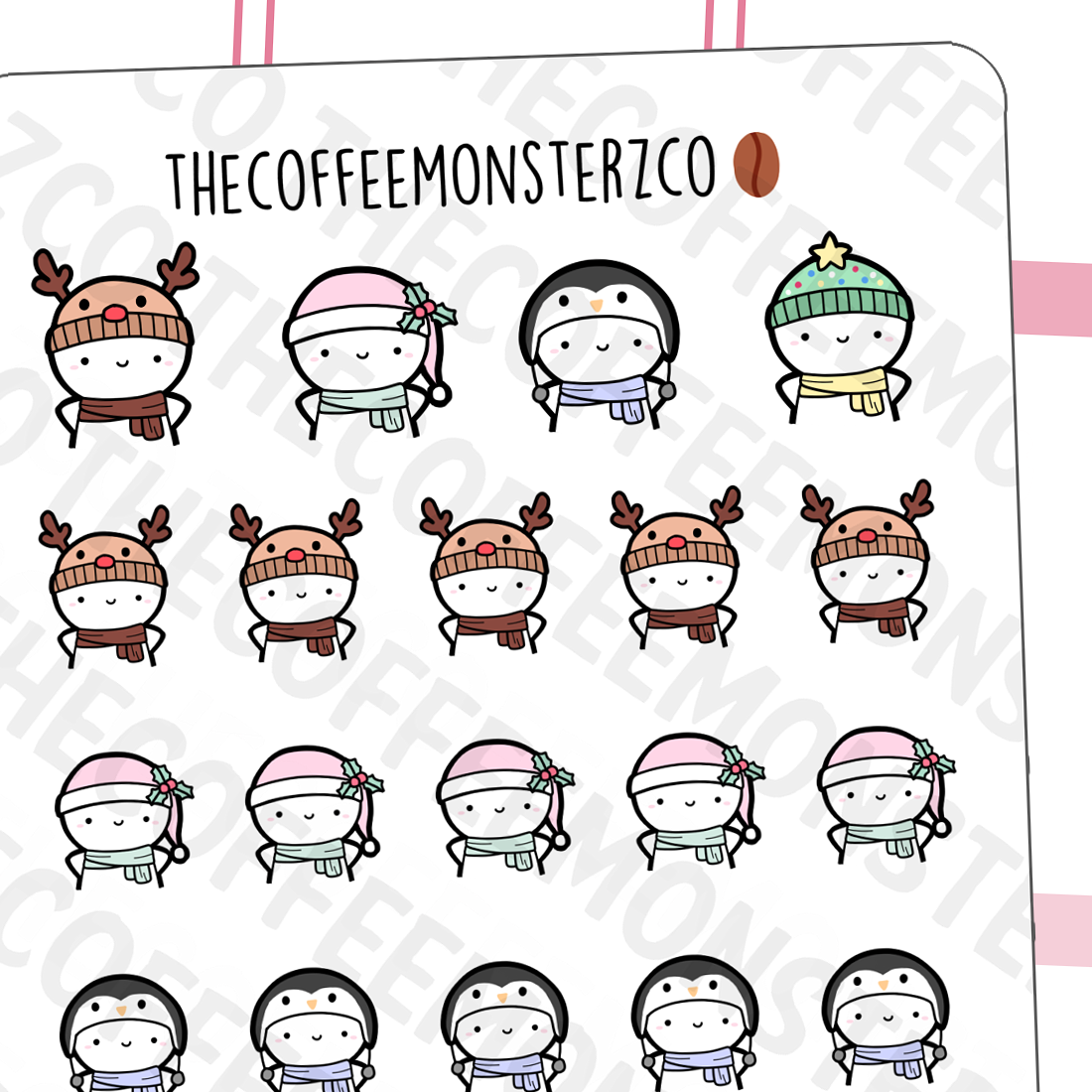 Holiday Beanie & Scarf Emotis (FINAL STOCK) - TheCoffeeMonsterzCo