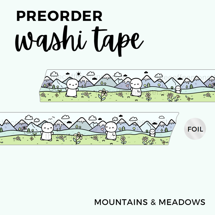 Mountains &amp; Meadows Washi Tape - 15mm