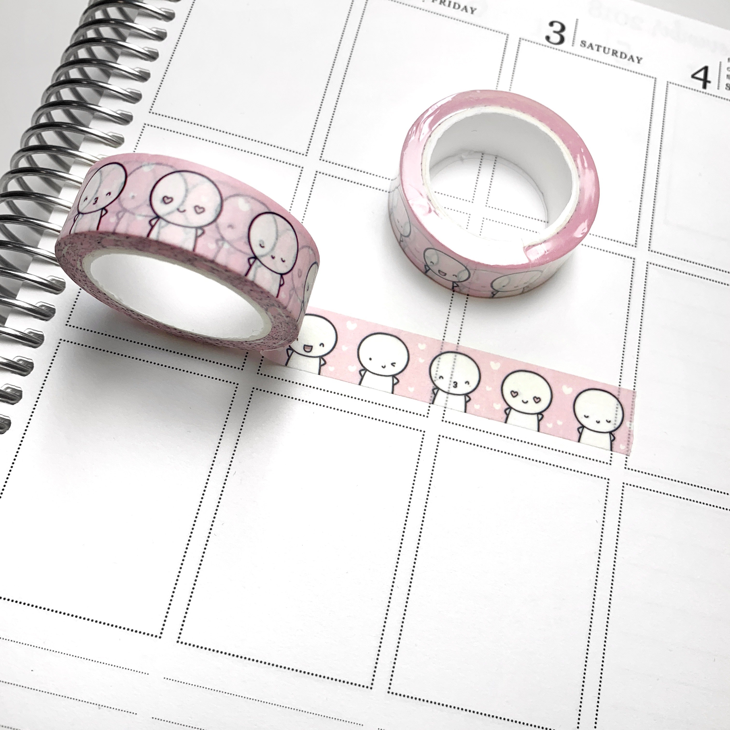 Powder Pink Emoti Washi (Limit 2 rolls per person), TheCoffeeMonsterzCo