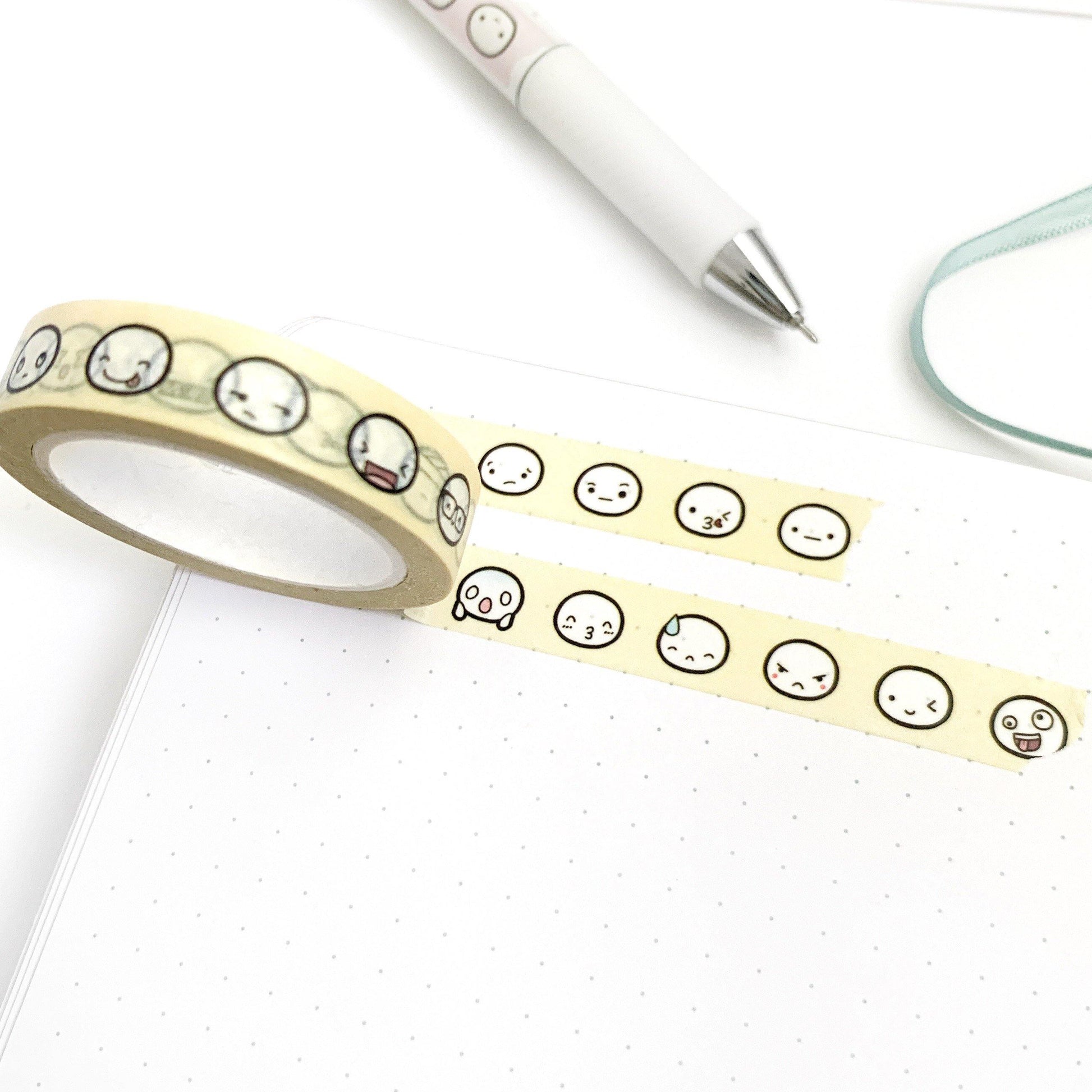 Sunshine Daisies Emoti Head Washi Tape - 10mm - TheCoffeeMonsterzCo