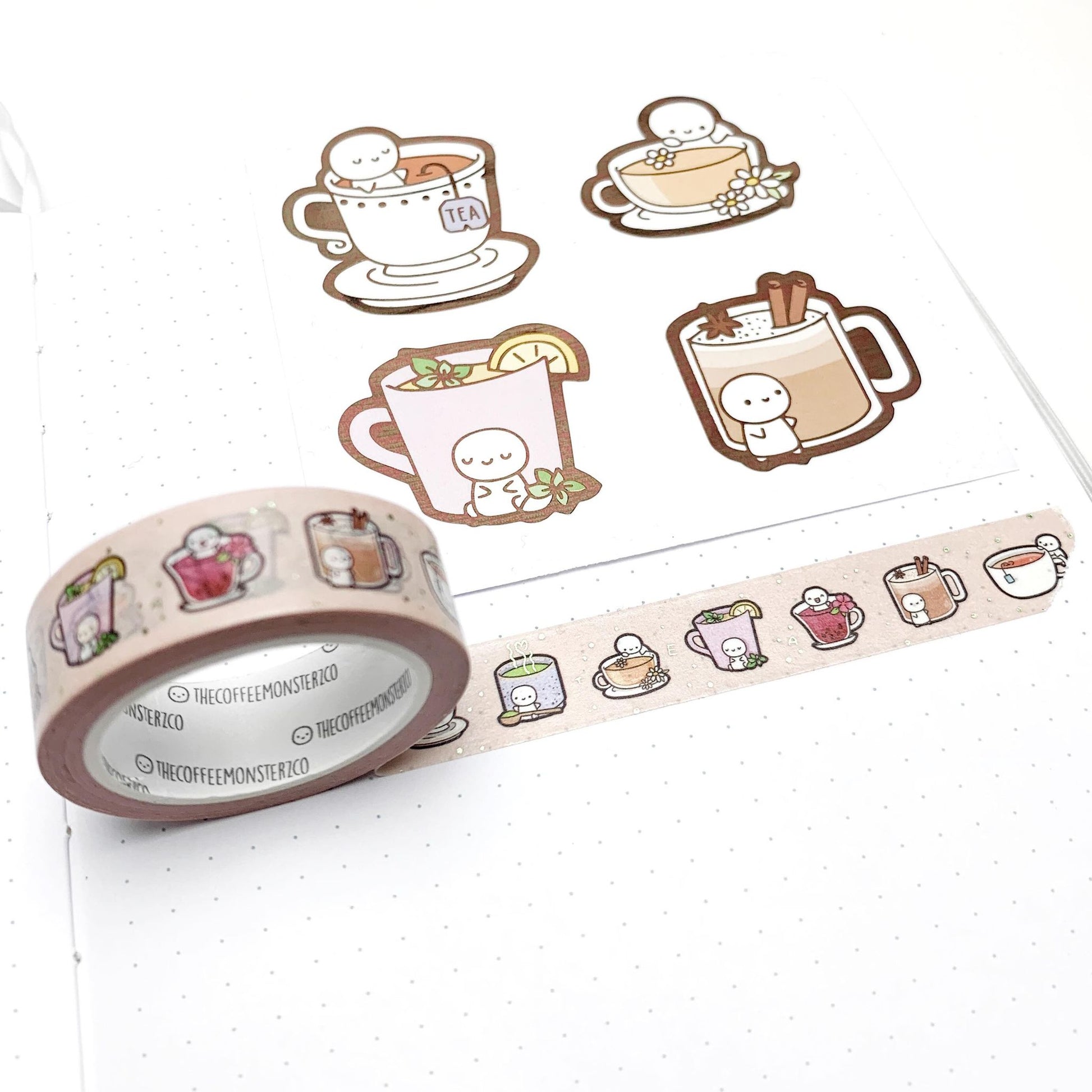 Tea Time Emoti Washi Tape - 15mm