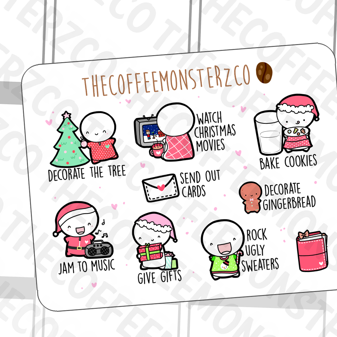 Christmas Emoti Bucket List (FINAL STOCK), TheCoffeeMonsterzCo