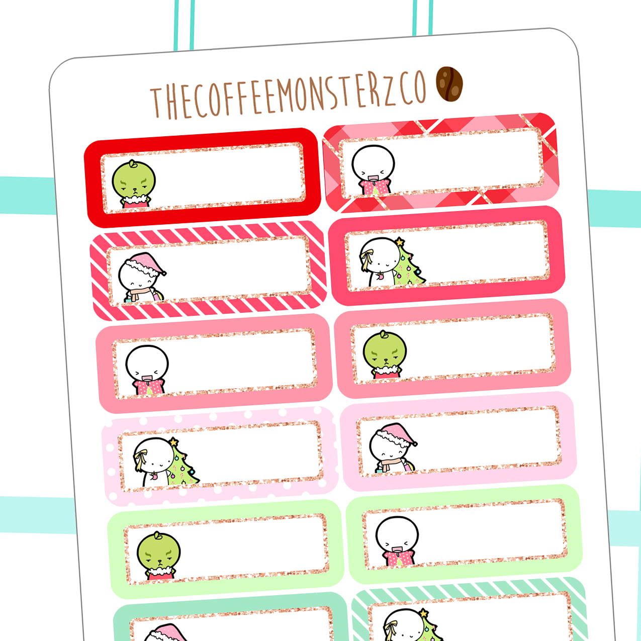 christmas emoti labels (FINAL STOCK), TheCoffeeMonsterzCo