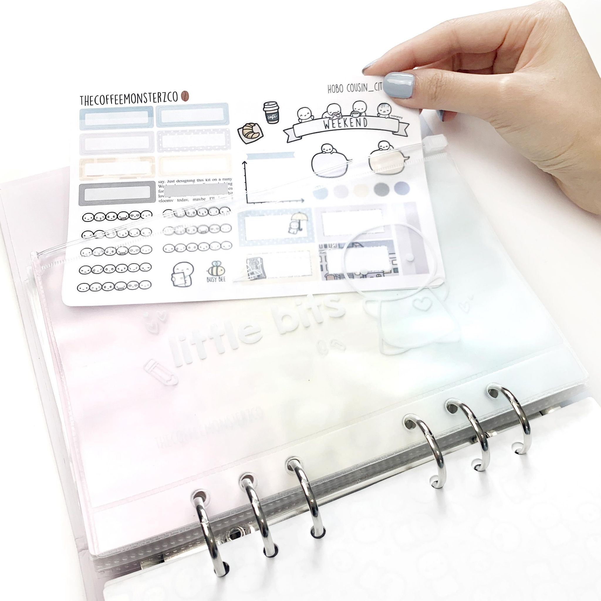 Misfit Little Bits Frosted Zip Pouch - Sticker Binder Accessory