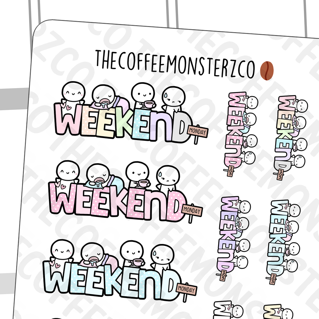 A Very Short Weekend! Emoti Weekend Banner - TheCoffeeMonsterzCo