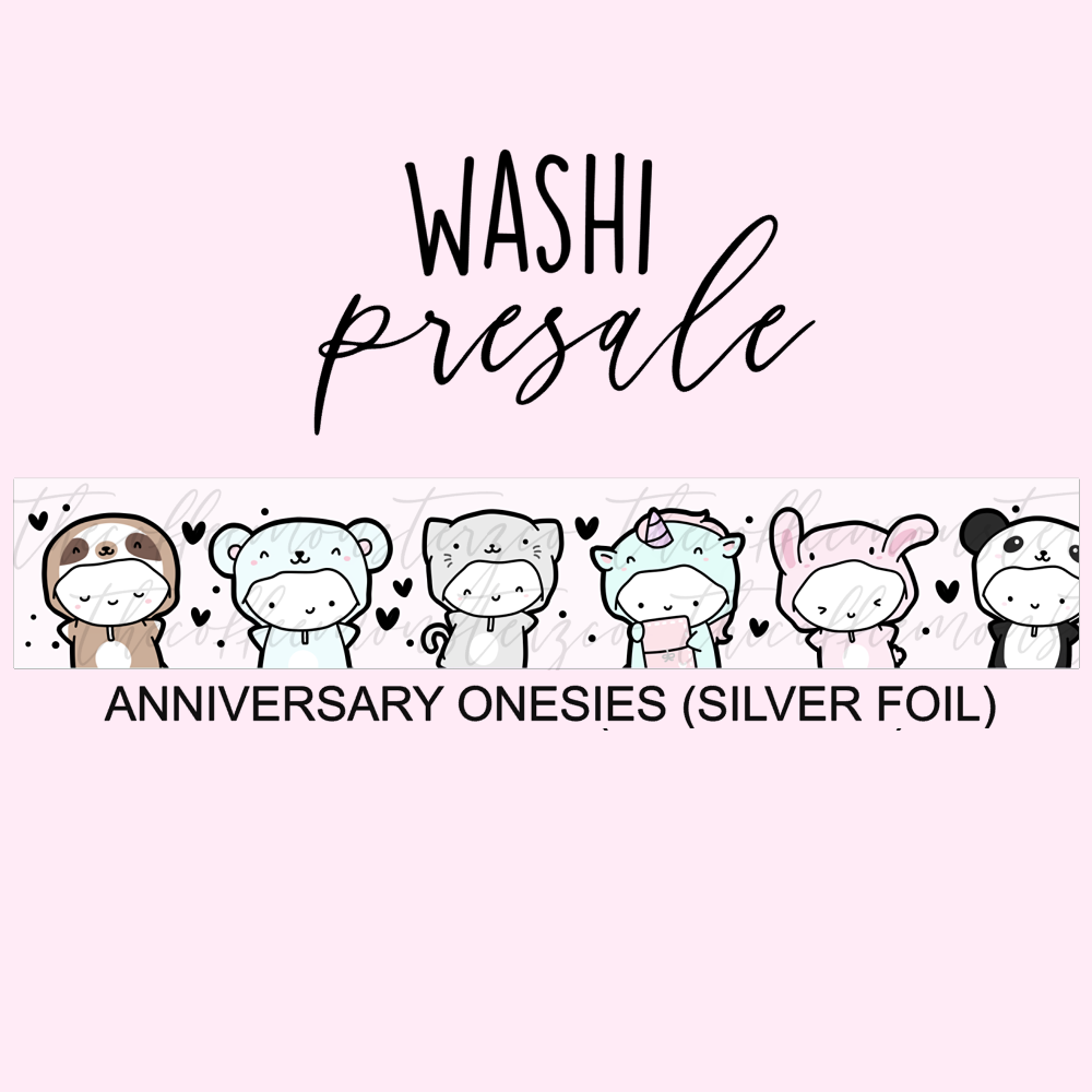 PRESALE Anniversary Onesies Washi Tape (Silver Foil)
