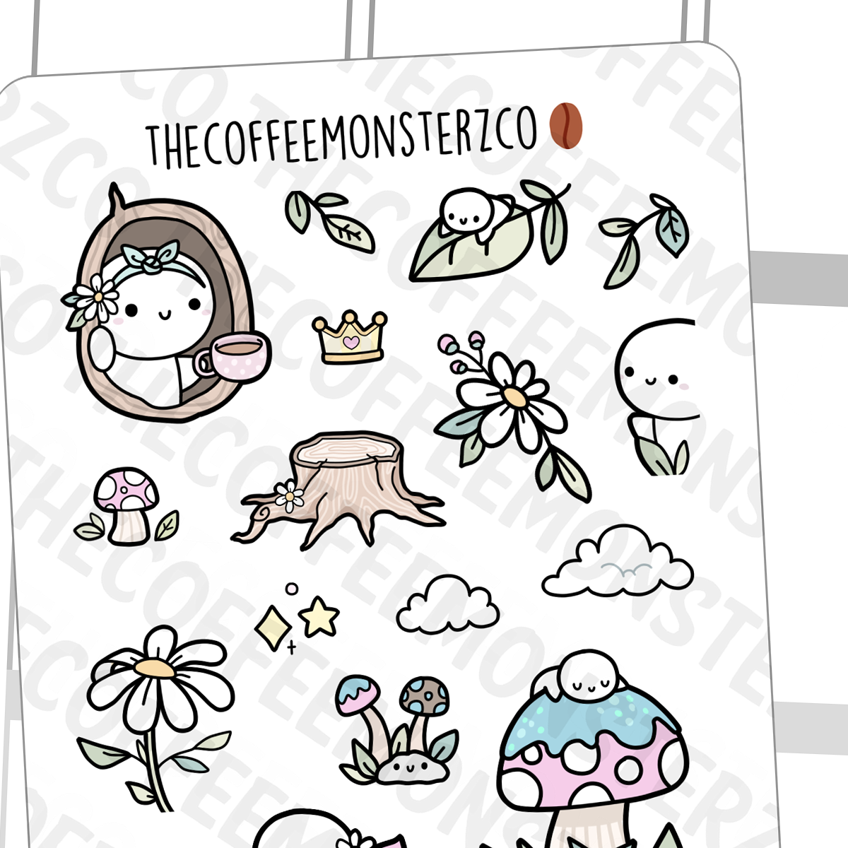 Planner Stickers  Sticker Box Organizer Doodles – White Deer